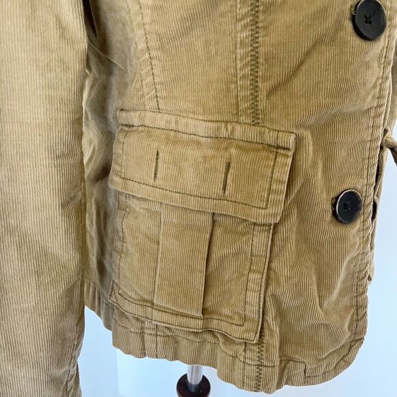 Eddie Bauer Womens Corduroy Blazer Jacket Size Medium M Tan Beige Cord Buttons - Picture 7 of 16
